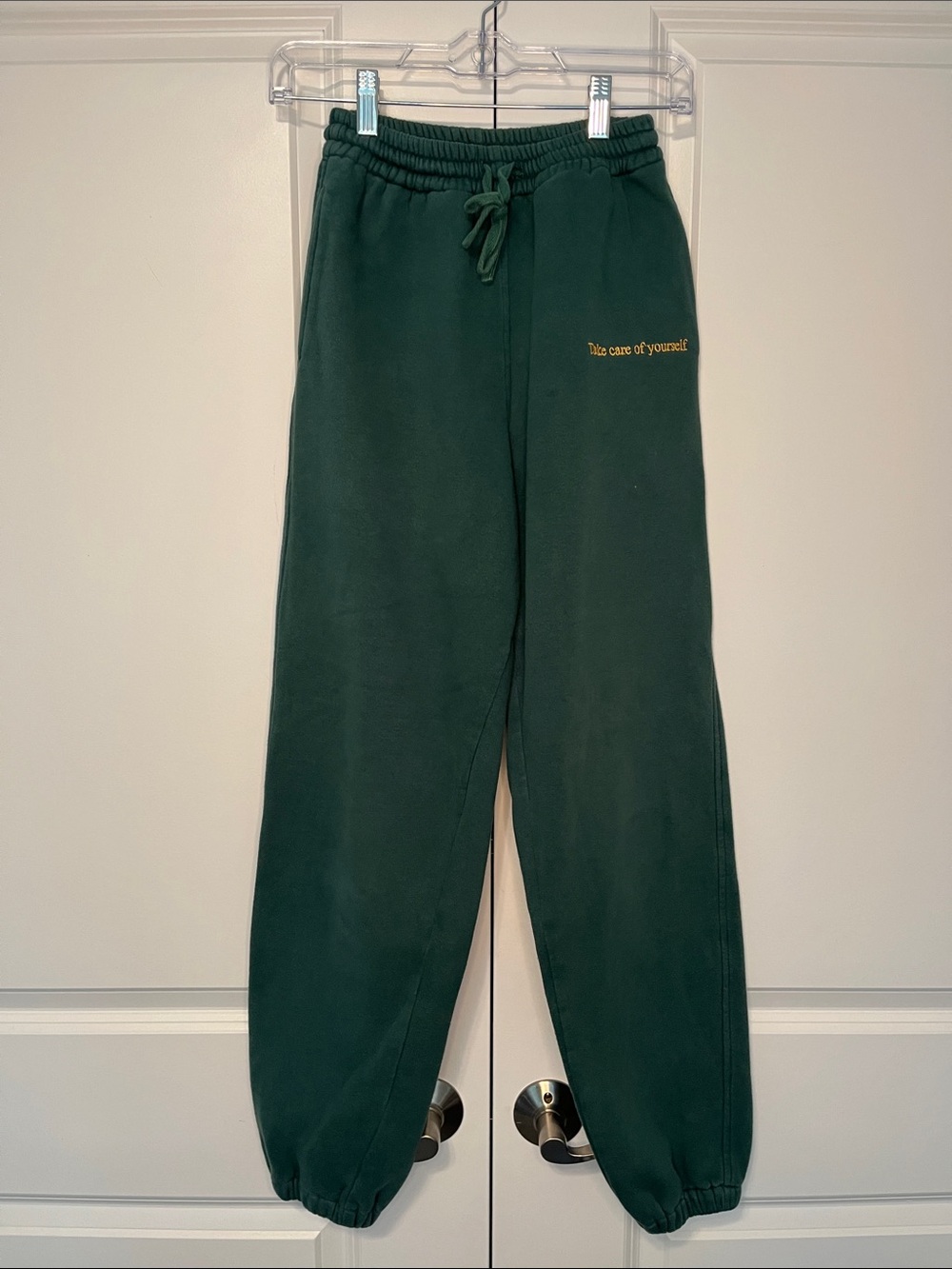 Take Care Of Yourself Dark Green Sweatpants
